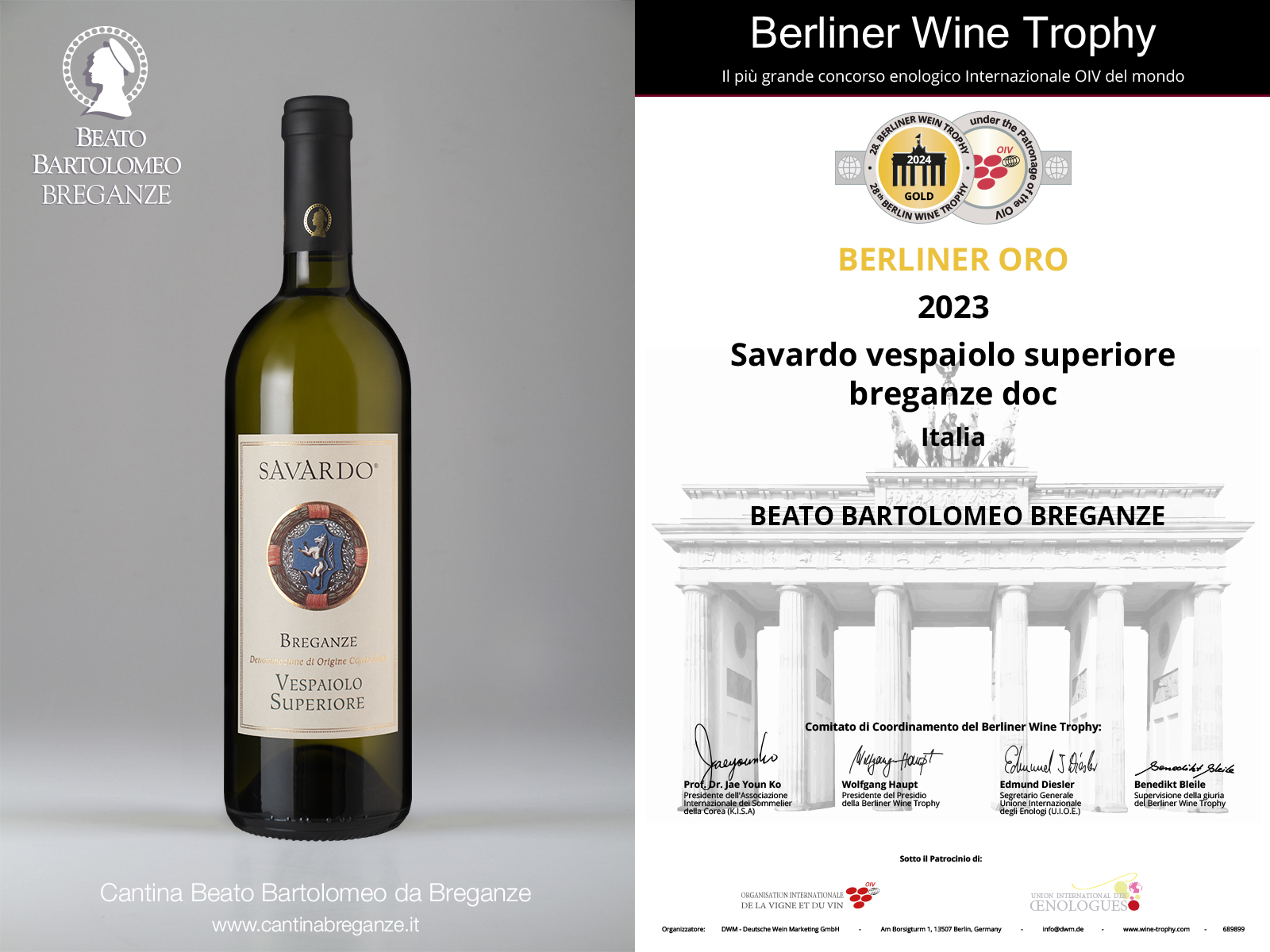 Vespaiolo Breganze DOC Superiore “Savardo” Berliner Wein Trophy