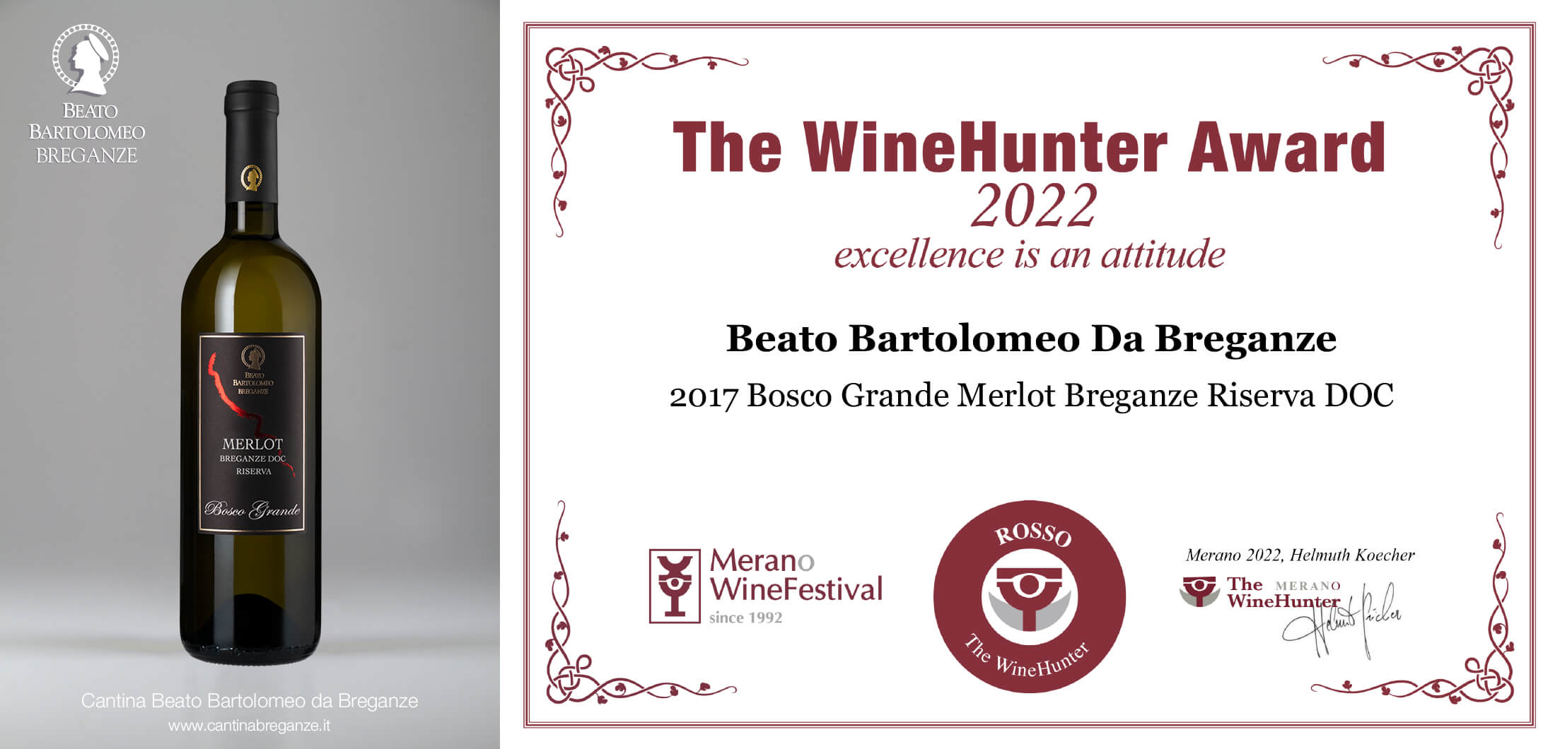 Bosco Grande Merlot Riserva DOC Breganze The WineHunter Awards 2022