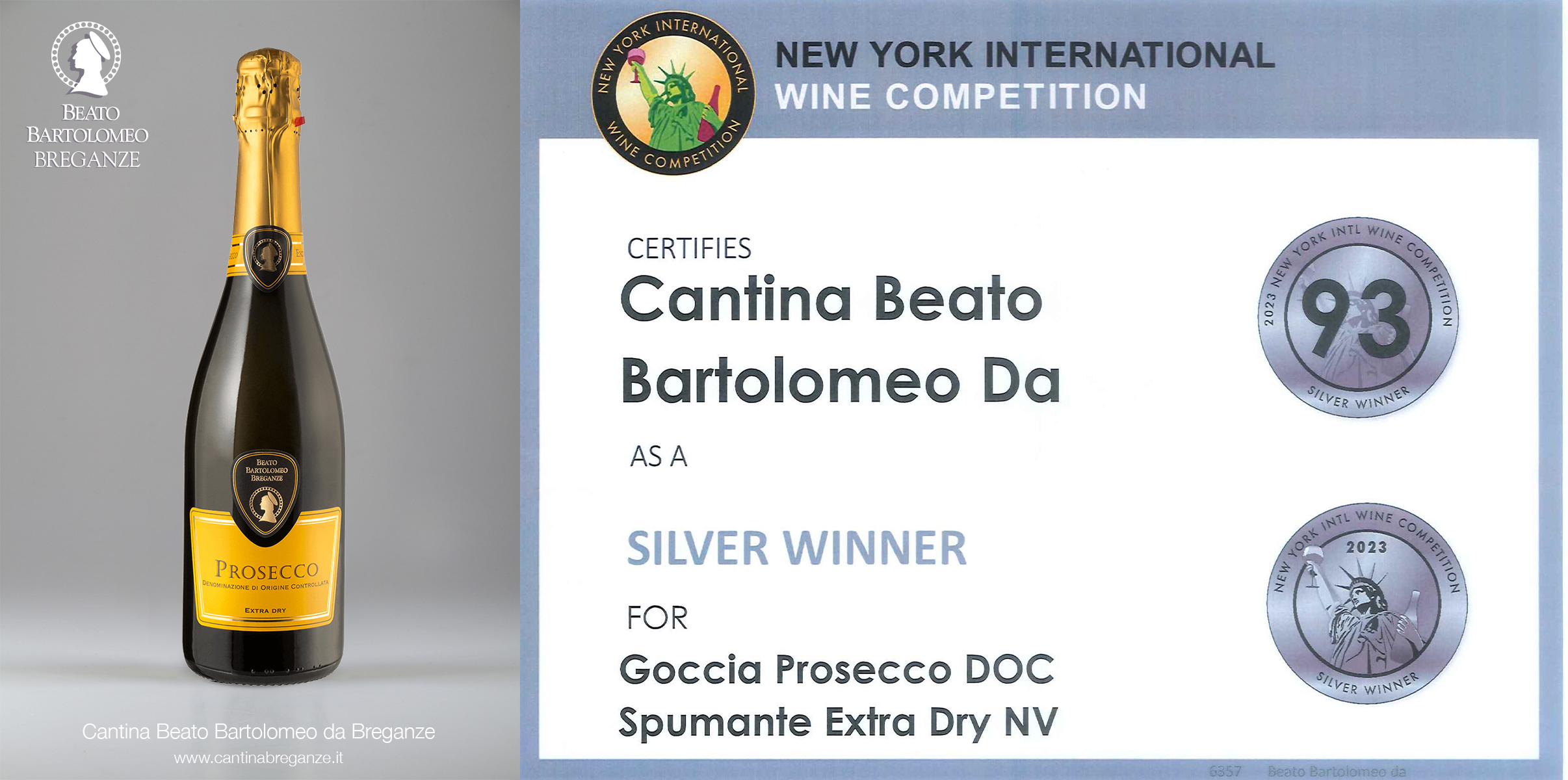 Goccia Prosecco DOC Spumante Extra Dry NV New York International Wine Competition