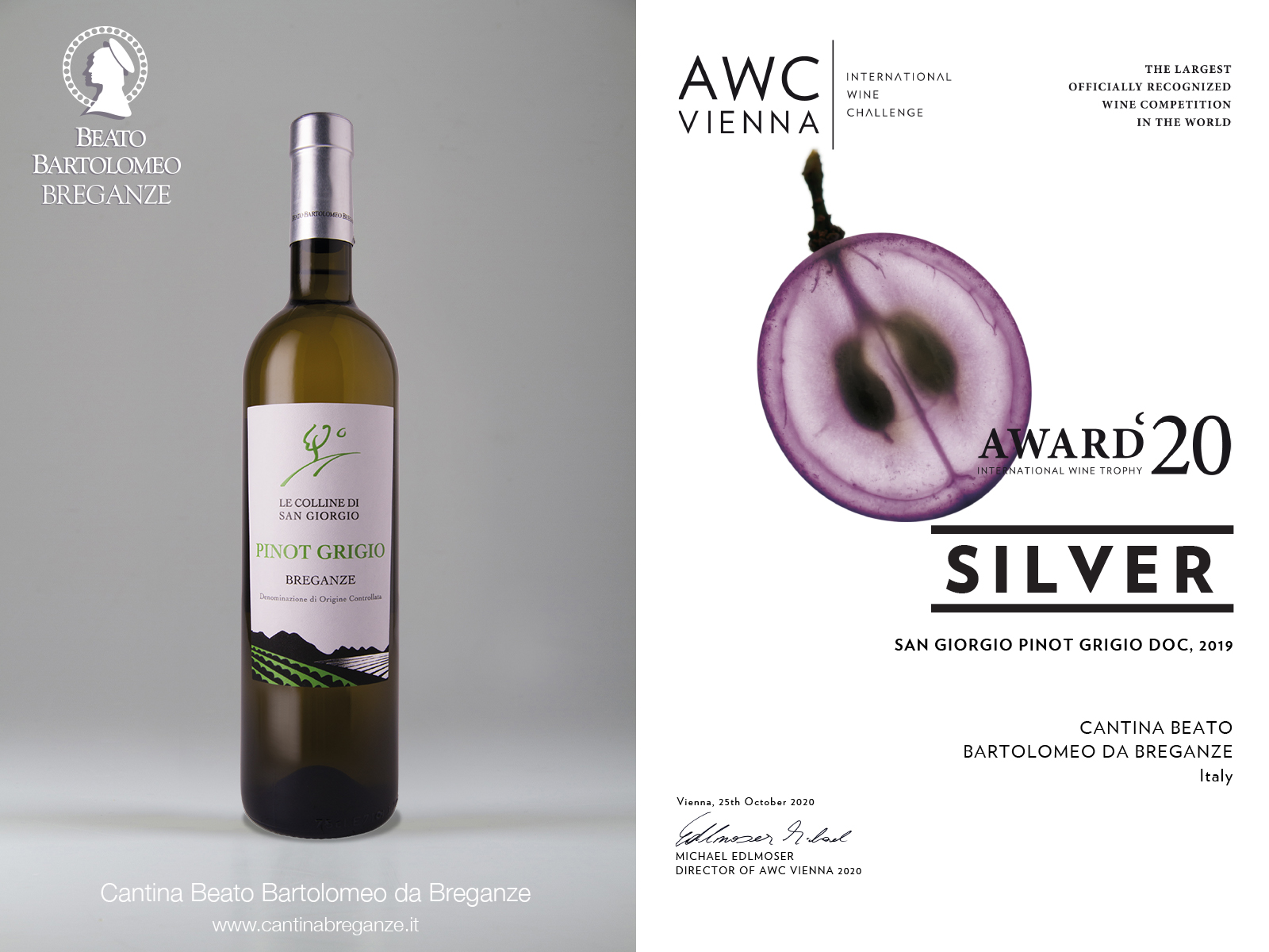 Pinot Grigio Breganze DOC “Le Colline di San Giorgio” AWC Vienna 2020