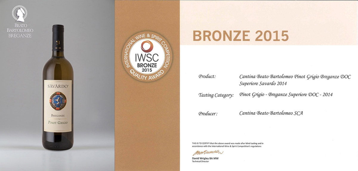 Pinot Grigio Breganze DOC Superiore “Savardo” IWSC 2015
