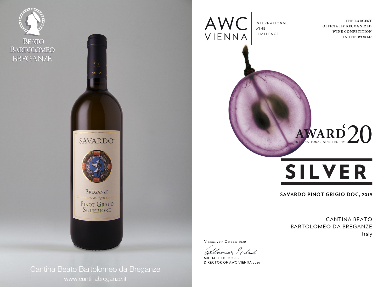 Pinot Grigio Breganze DOC Superiore “Savardo” AWC Vienna 2020